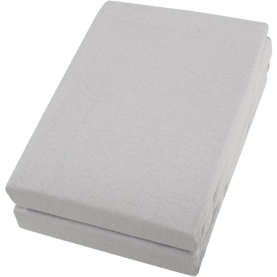 Alvi® Spannbettlaken Doppelpack silbersilber 70 x 140 cm