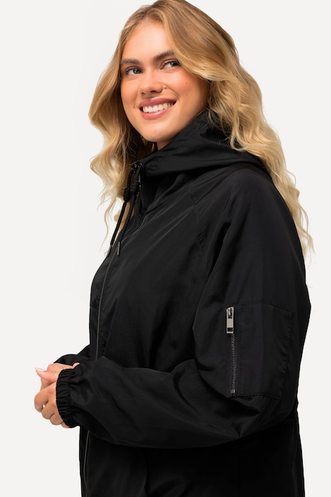 Jacke, Tunnelzug, Stehkragen, 2-Wege-Zipper
