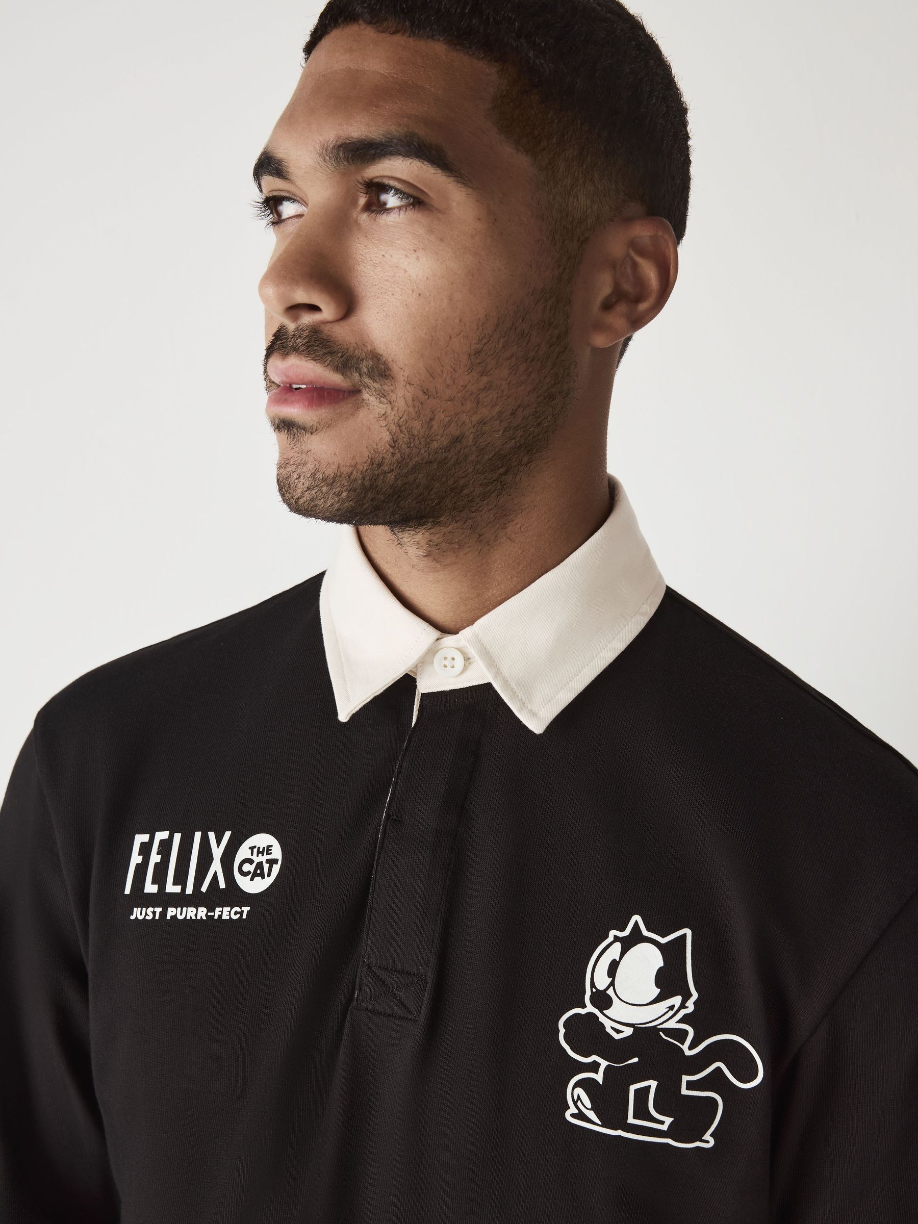 Zwarte Felix Kat - Rugbyshirt