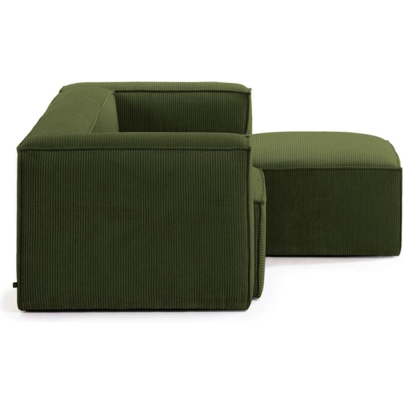 Canapé Blok 2 places méridienne droite vert 240 cm