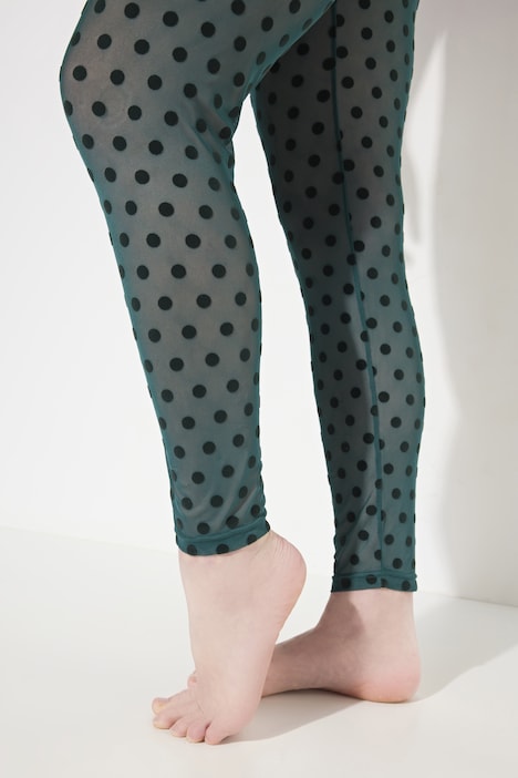 Strumpf-Leggings, Mesh, Flock-Punkte