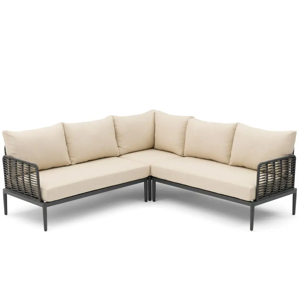 Hoek loungeset 5 personen Aluminium/wicker Grijs Coco Ibiza
