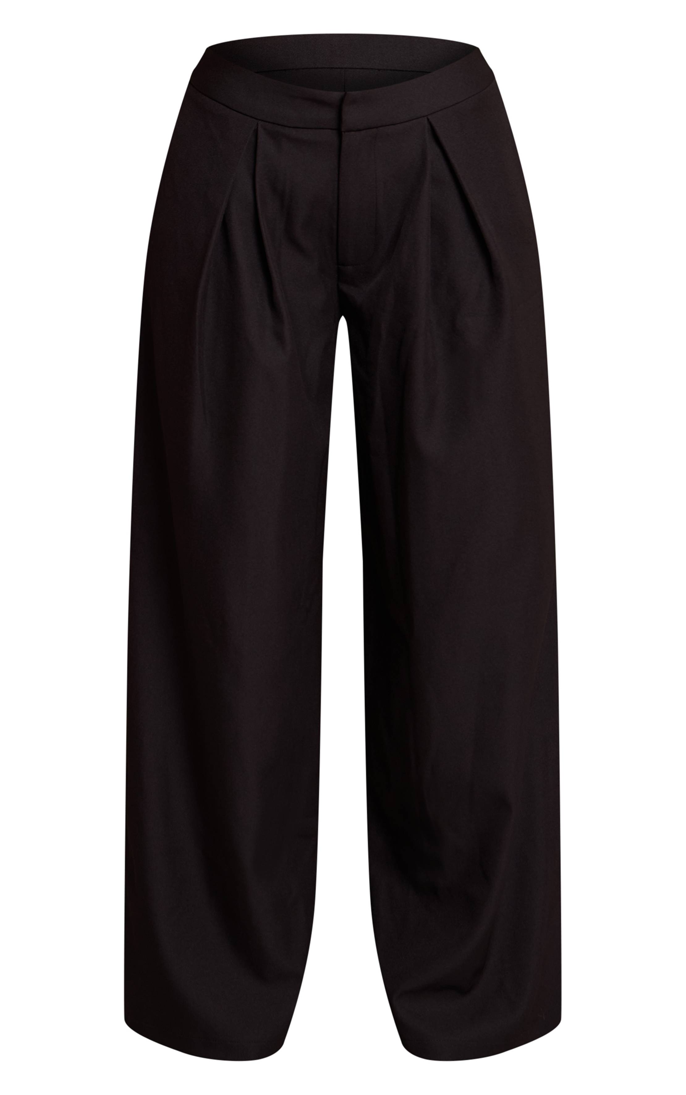 Noir Pantalon Large Taillé Tissé Petite Taille Co-ord
