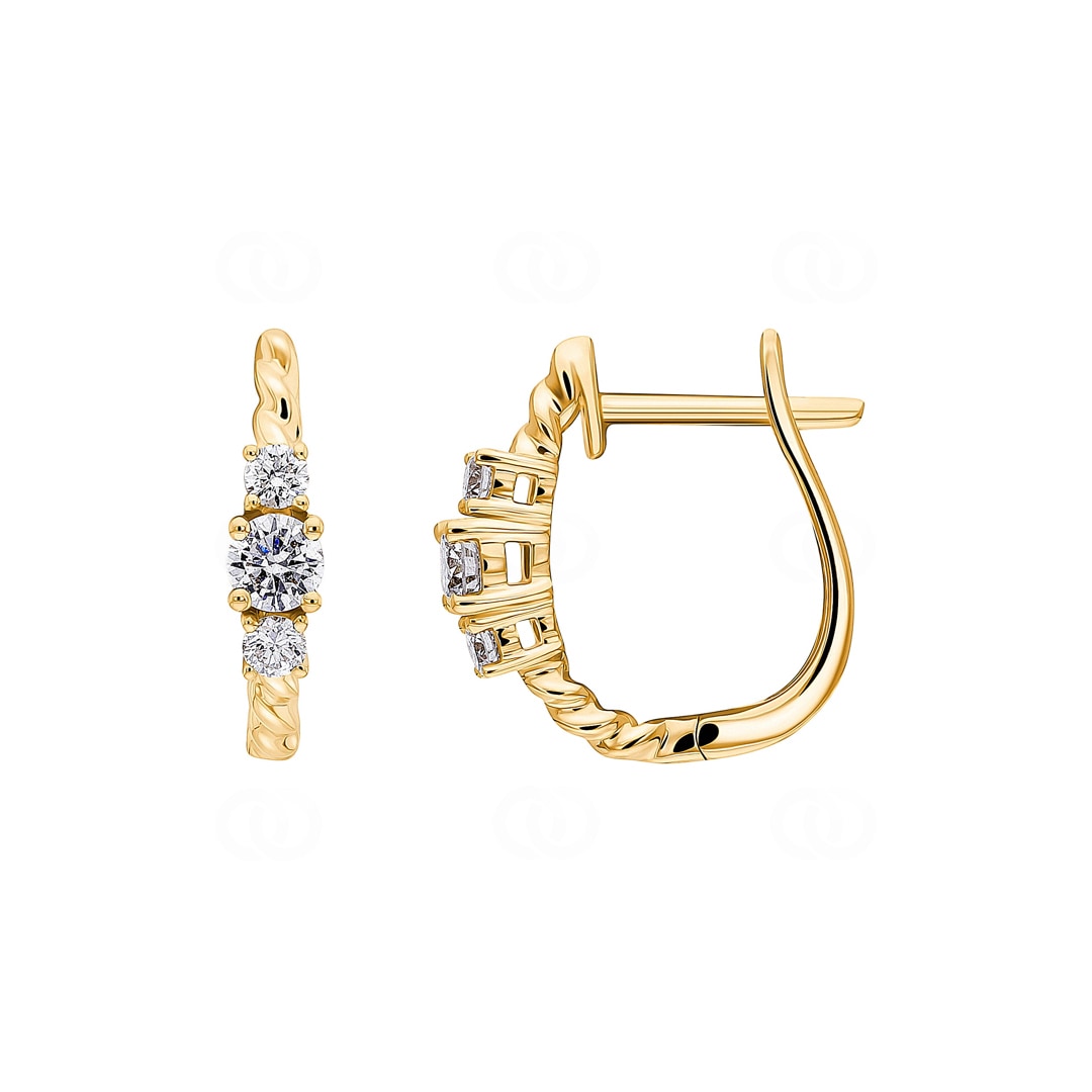 Kreolen 750/18 K Gelbgold mit Diamanten 0.34 ct H/si