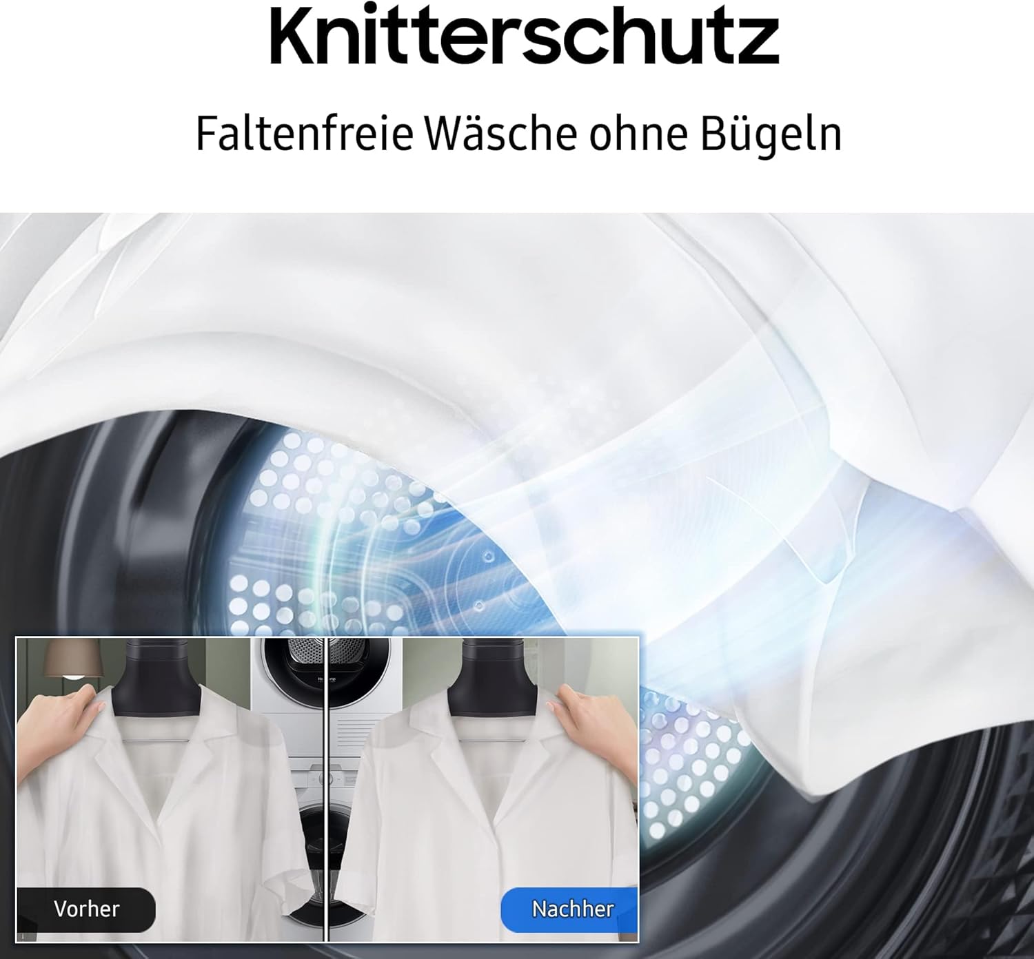 Samsung DV8GT5220AW/S2 Wärmepumpentrockner, 8 kg, Simple Control mit WiFi und Auto Cycle Link, Digital Inverter Motor, Knitterschutz und Komfort 2-in-1 Filter, Weiß
