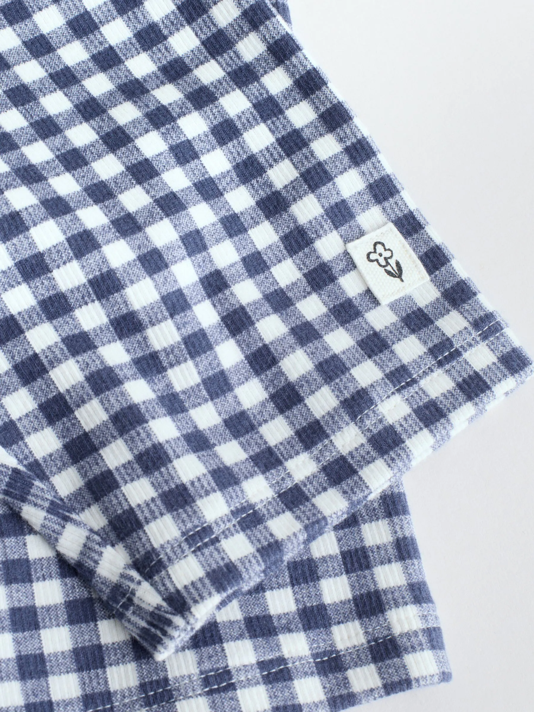 Geel/blauw met gingham - Baby set van top met Lange mouwen en Leggings 2 Pieces (0mnd -2jr)
