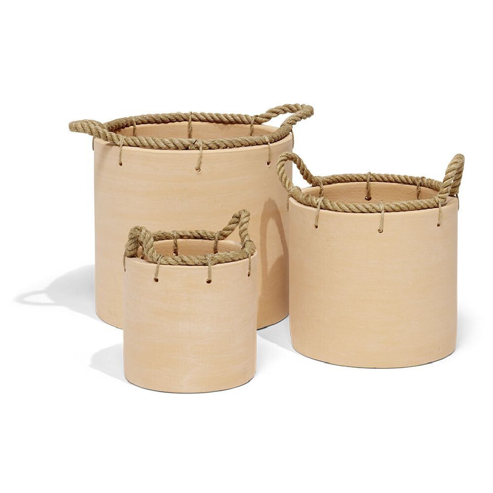 Pot terre cuite poignée corde Ø36cm