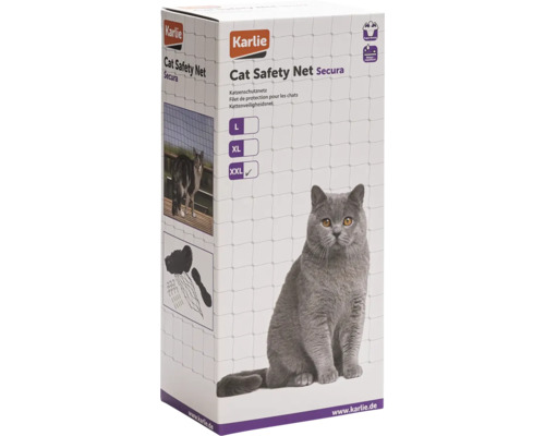 Kattenveiligheidsnet 3 x 6 m, zwart