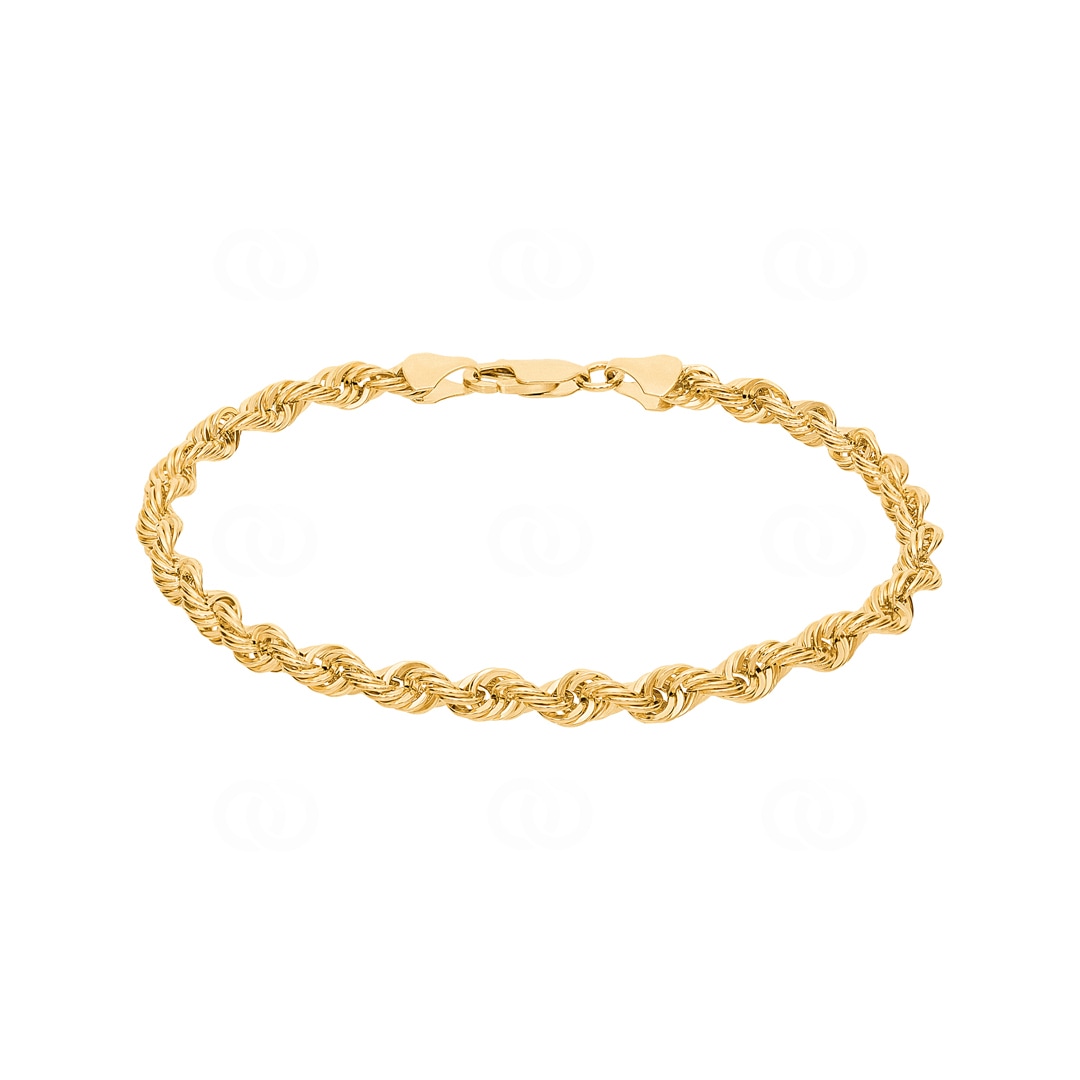 4.4mm Kordelarmband 750/18 K Gelbgold halbmassiv