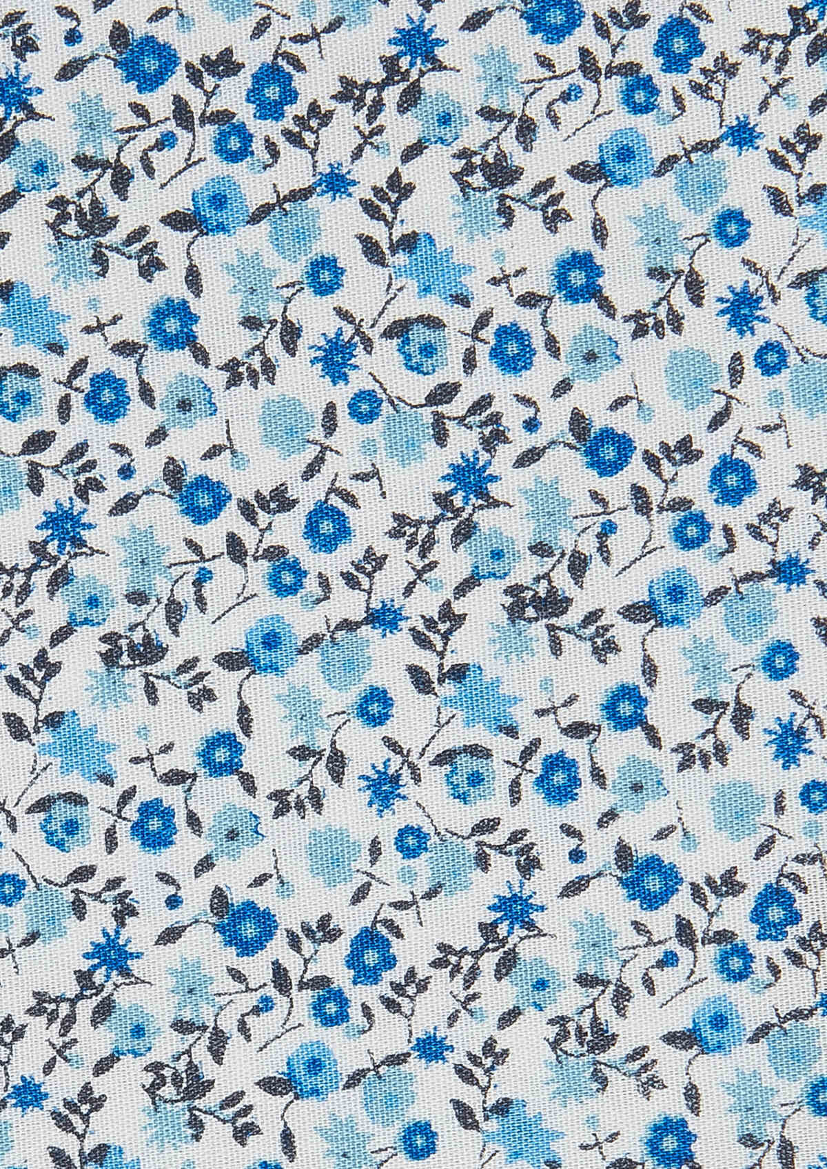 Pochette en coton blanc à motif fleuri bleu ciel