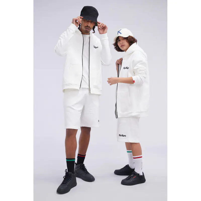 ORGANIC KICK HOODIE ZIP ÉCRU VESTE Coton biologique No Gender