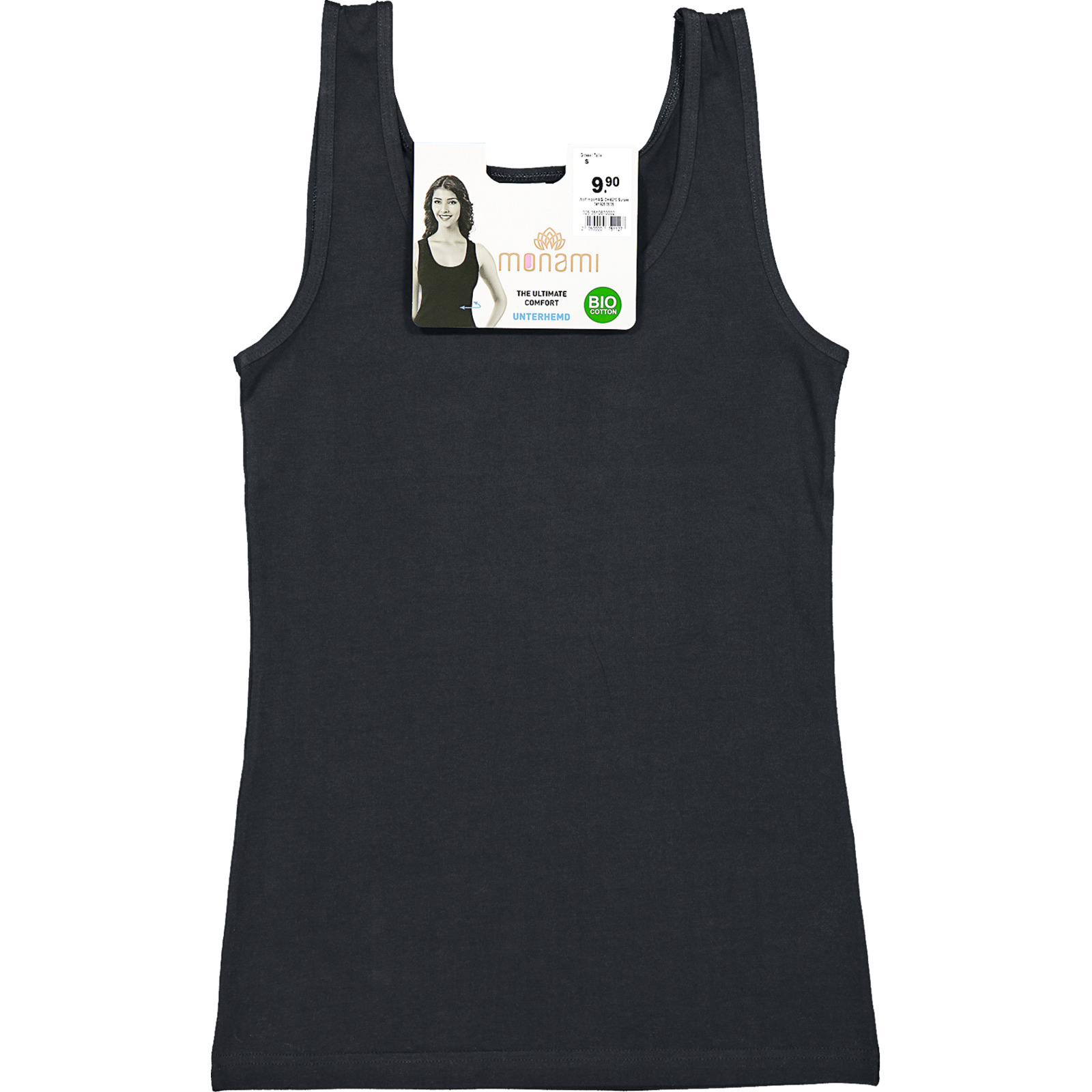 Damen Bio Unterhemd M, schwarz