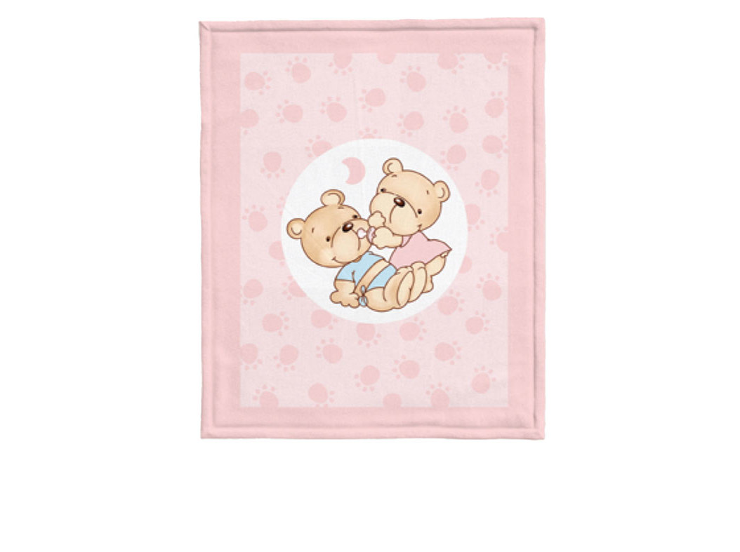 MANTA INTERBABY URSOS ROSA 110X140CM