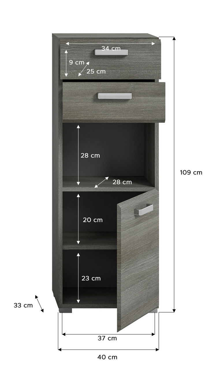 MID.YOU Standschrank SILVER