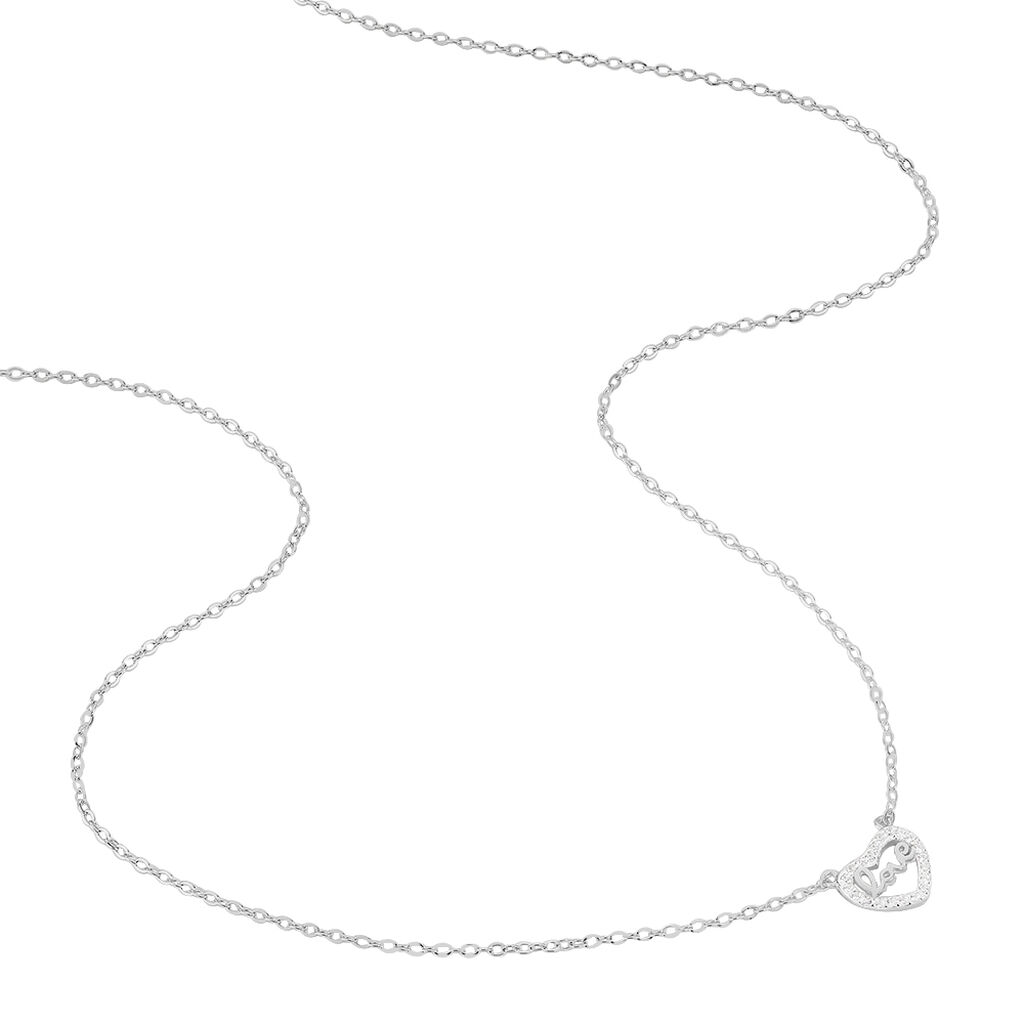 Collier Delicata Argent Blanc Oxyde De Zirconium