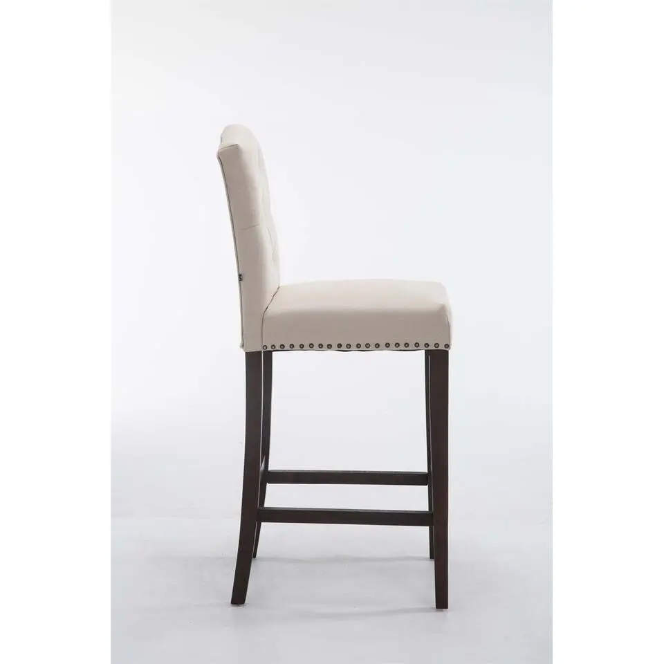 CLP Barkruk Louise antiek Frame - Stof - creme