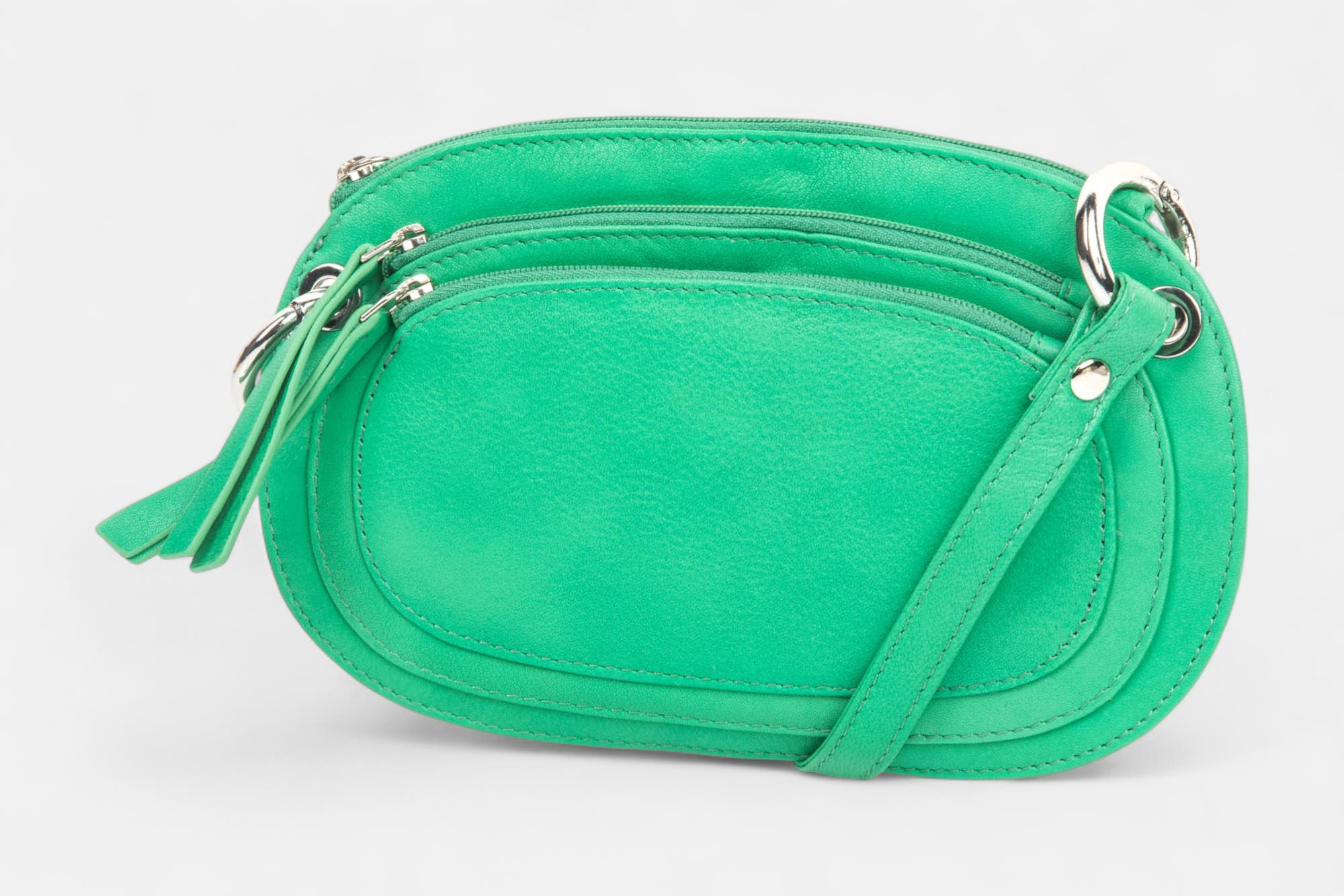 Sac bandoulière en cuir vert