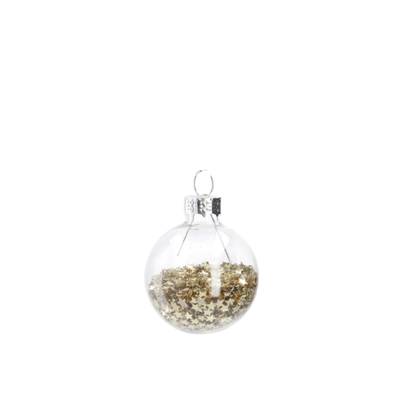 Weihnachtskugel Mini Schneeball, Flitter/gold, 4 cm
