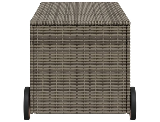 VIDAXL - Coffre Boîte de rangement de jardin et roues gris 190l résine tress...