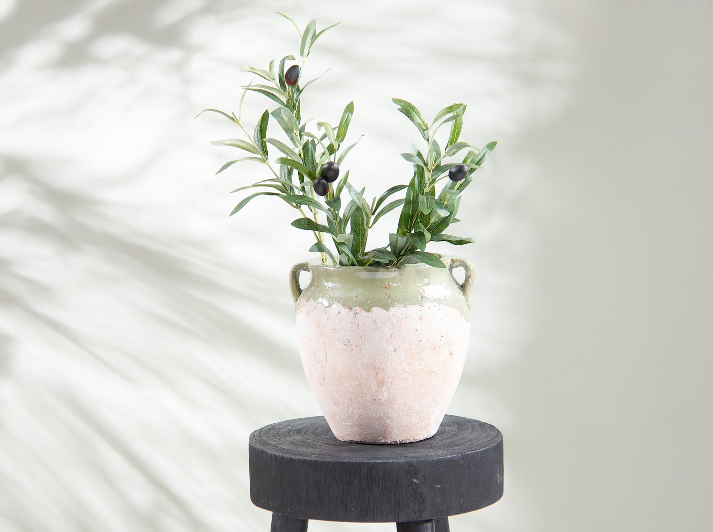Neva vase/krukke Terracotta og grønn H24,5 cm