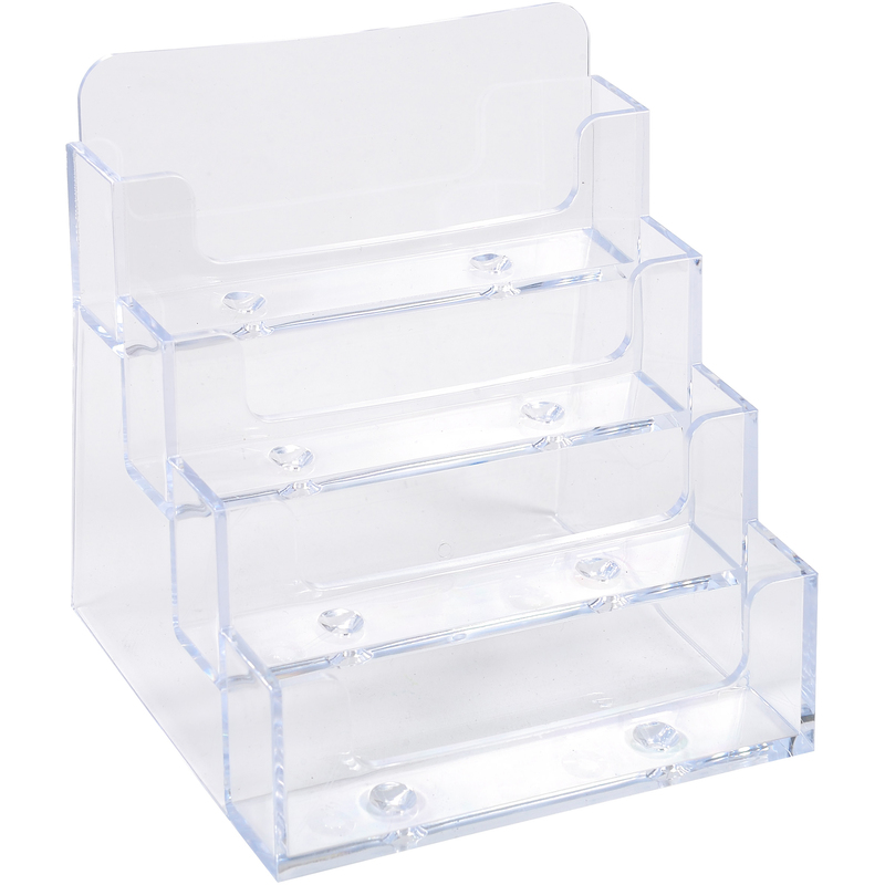 Exacompta Visitenkartenhalter, 4 Fächer, quer, transparent