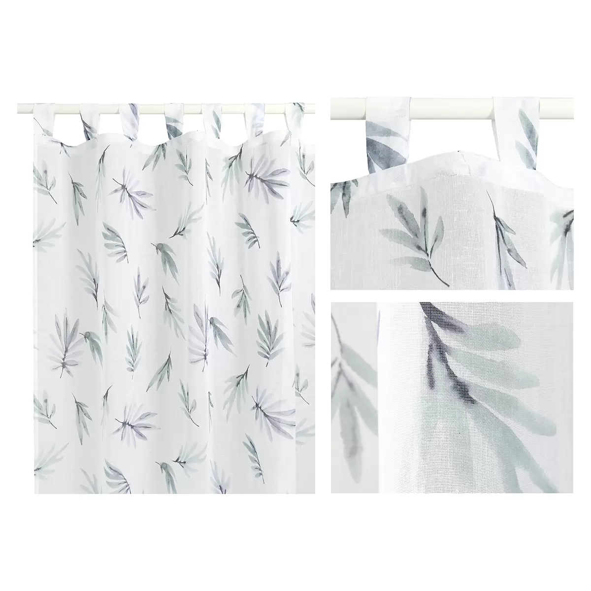 Fertigvorhang Tag Lia blau,weiss