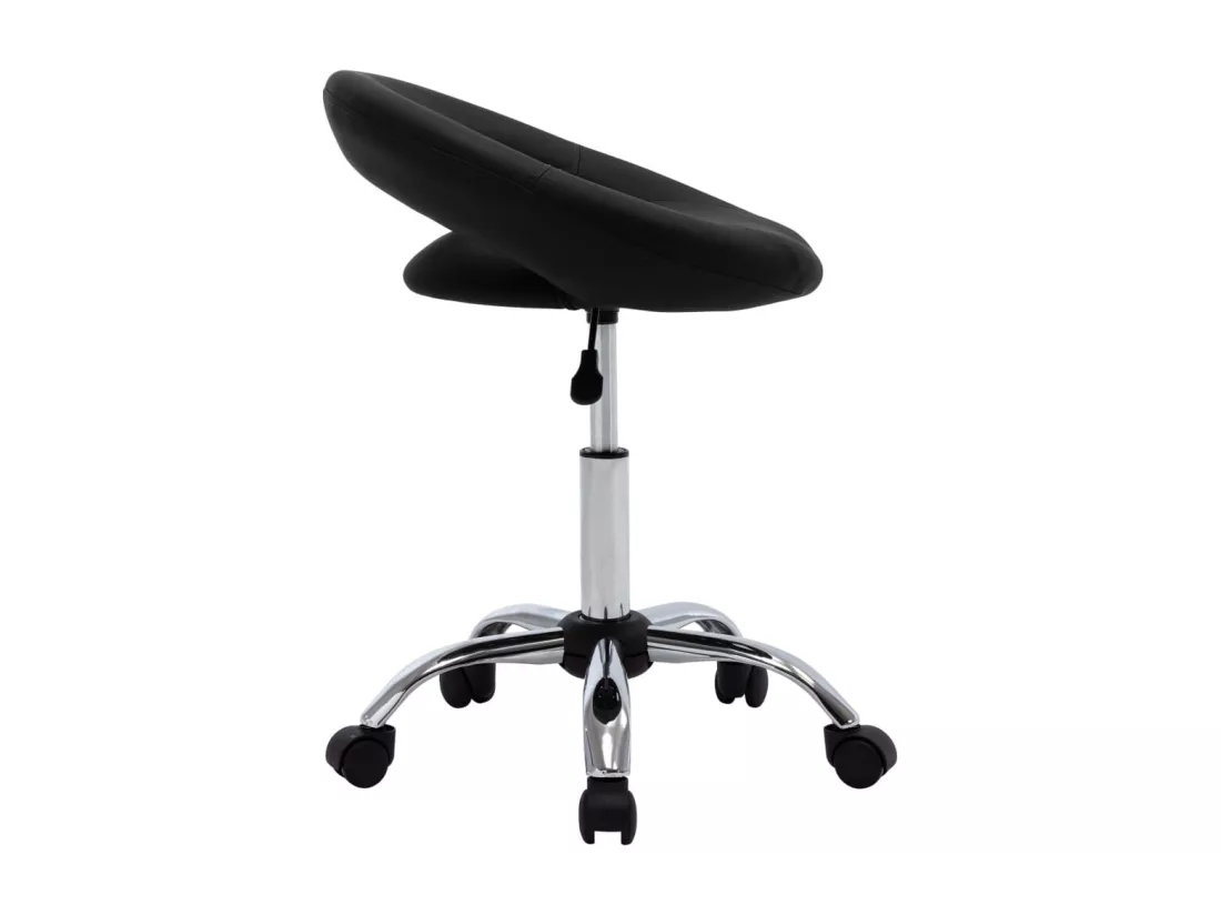 Chaise de travail roulante Noir Similicuir