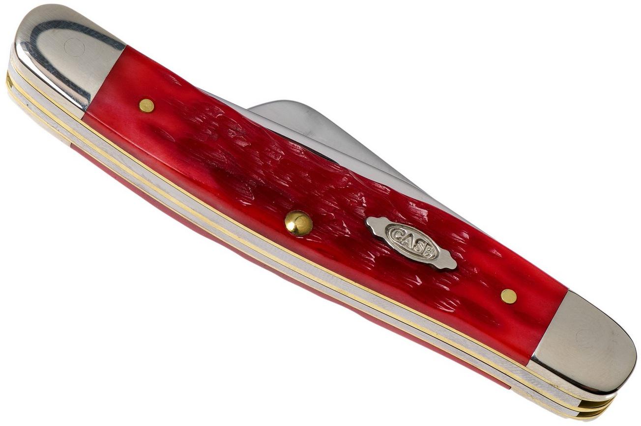 Case Medium Stockman Dark Red Bone, Peach Seed Jig, 31951, 6318 CV zakmes