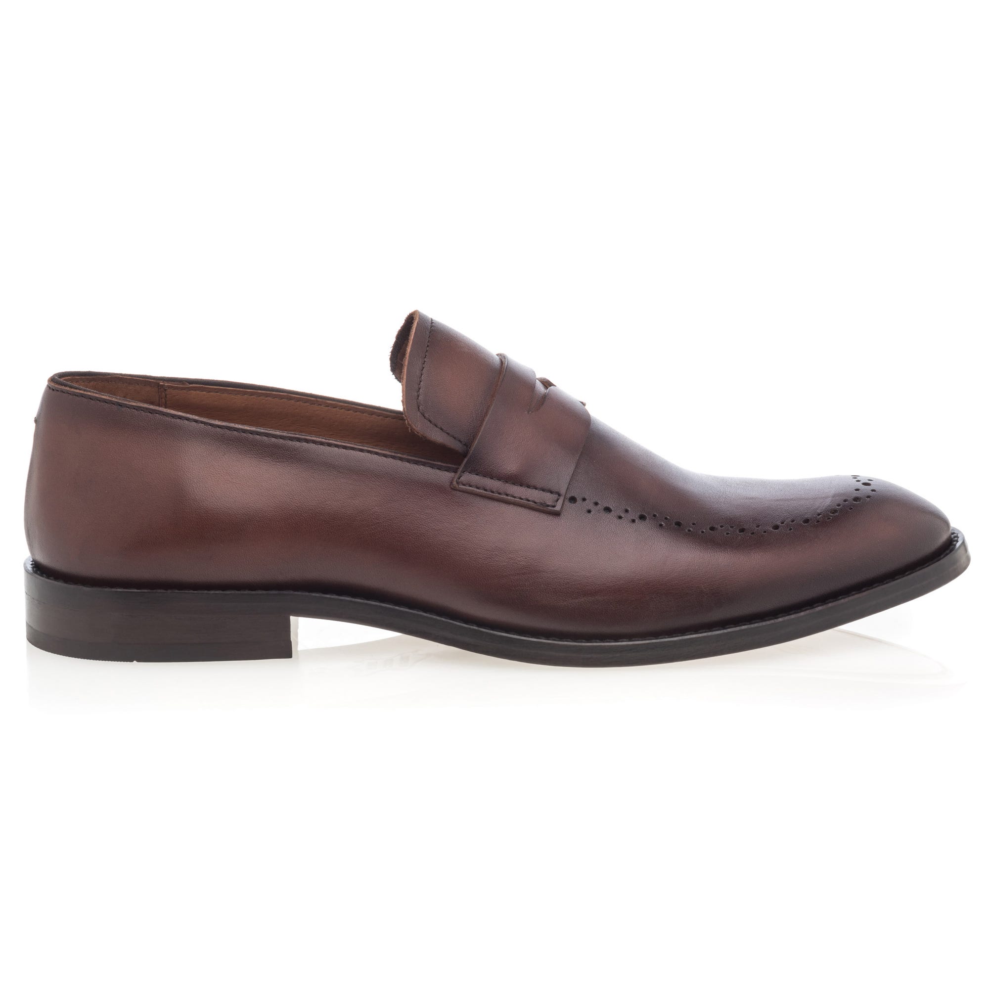 Chaussures habillées cousues Homme en cuir cognac