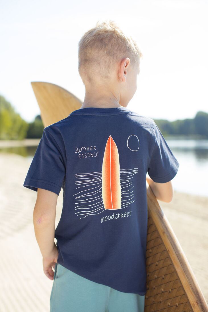 MOODSTREET donkerblauwe moodstreet t-shirt t-shirt with chest and back print