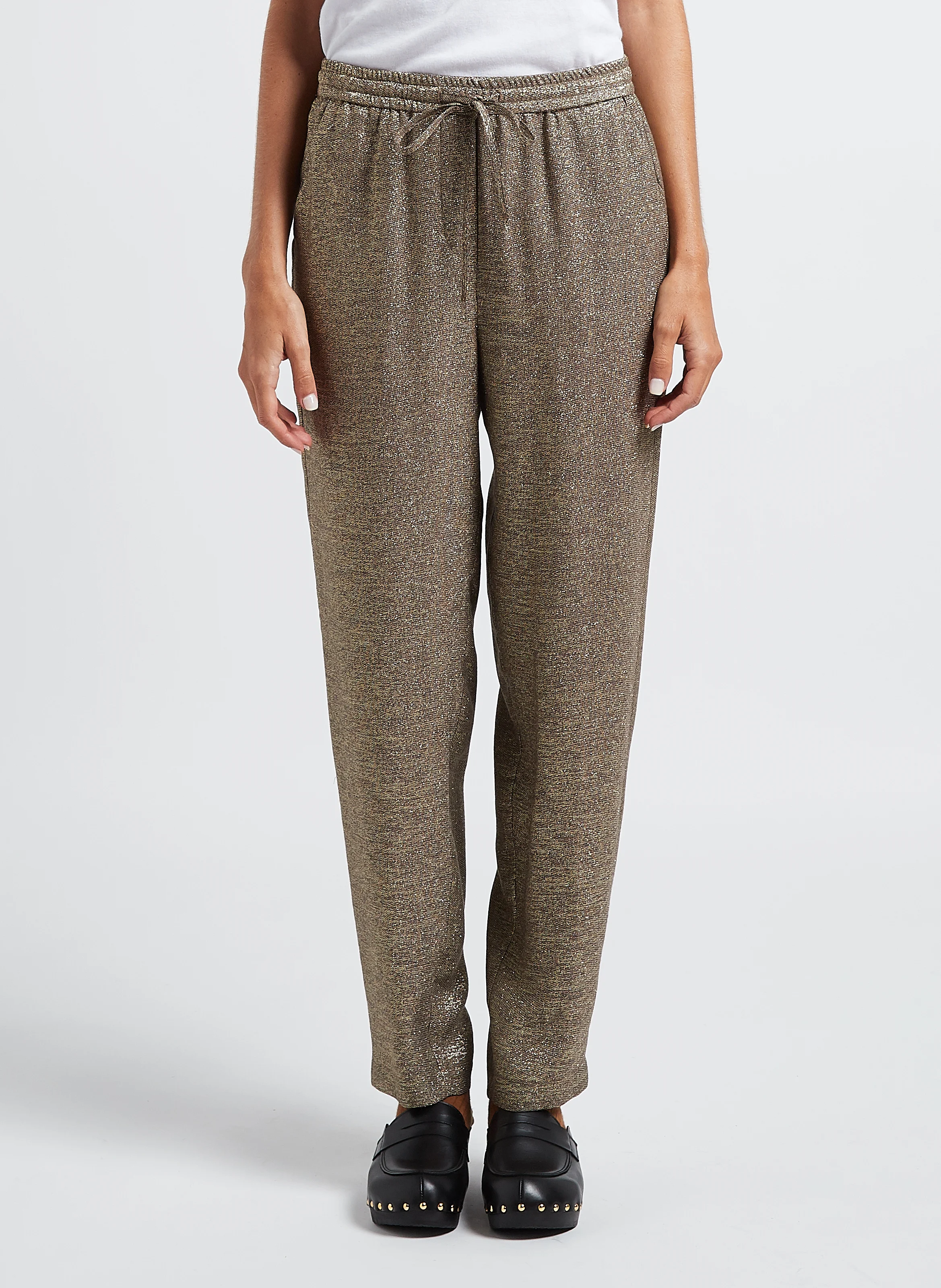 PAPIZO - Pantalon droit métallisé| Doré