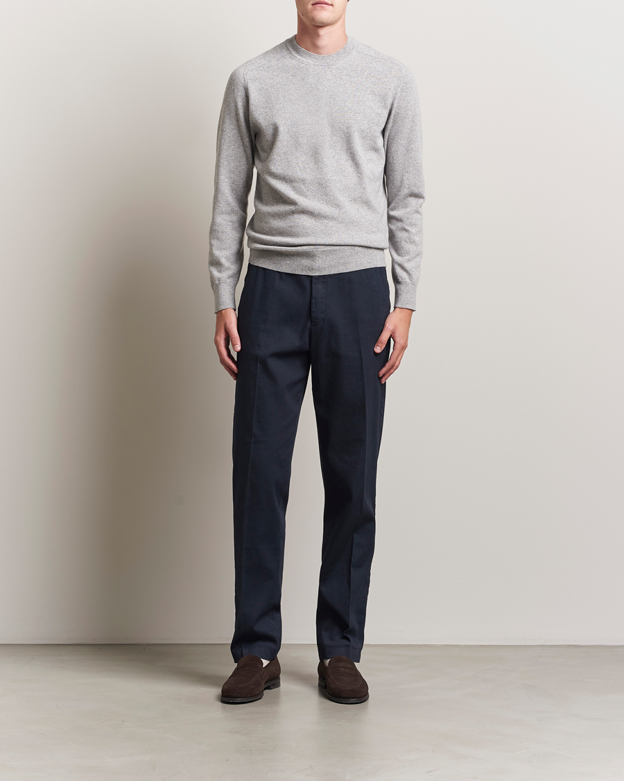 Altea Wool/Cashmere Crew Neck Pullover Light Grey