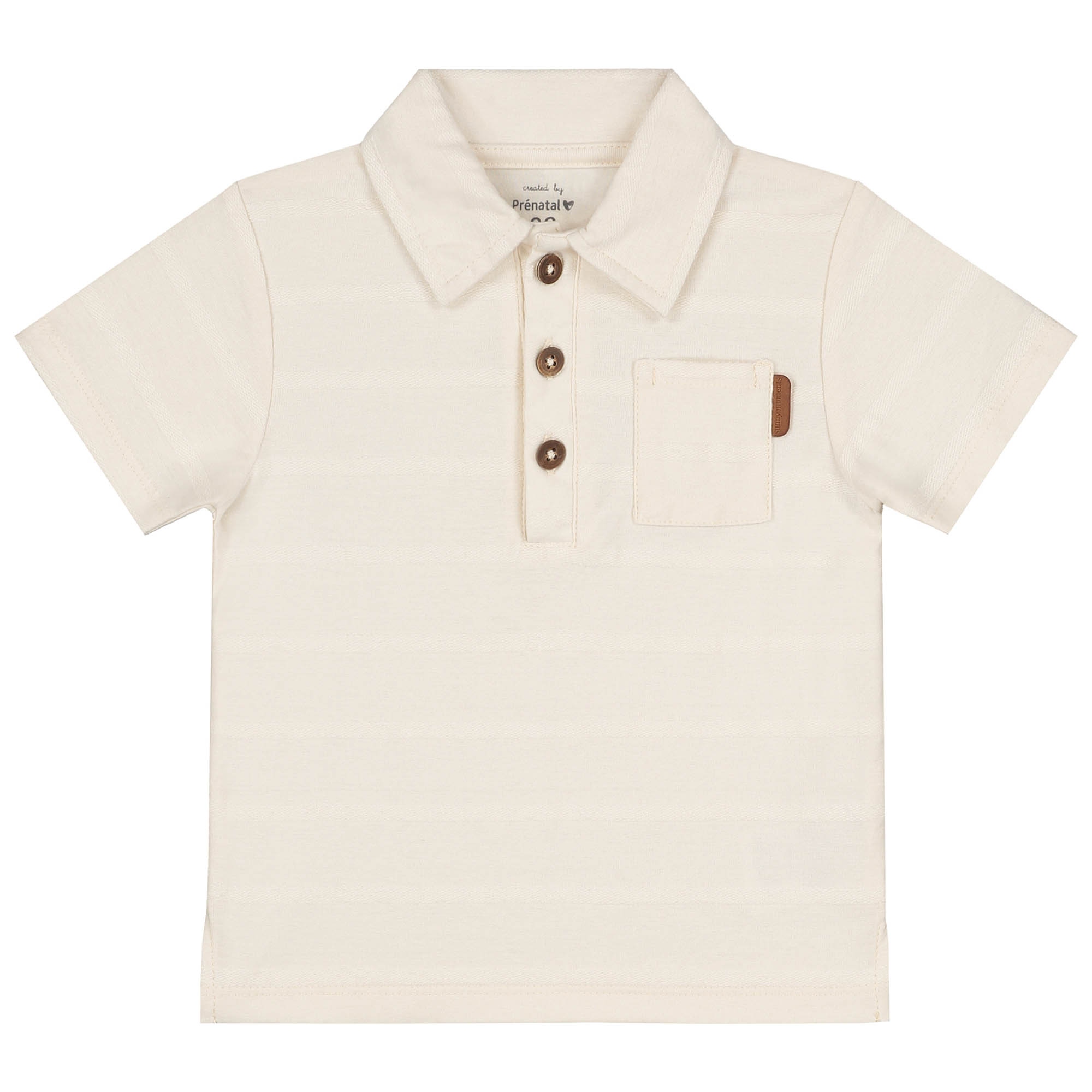 Prénatal baby polo korte mouwen effen beige