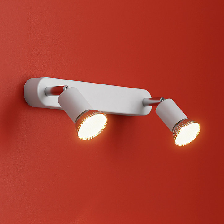 Réglette spot 2 lumières GU10 7W Sasha blanc L.26 x L.4 x H.10.5 cm