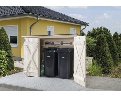 Fietsenstalling, tuinkast weka 205 x 84 cm naturel