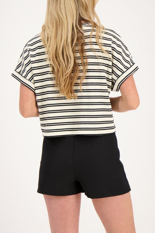 Zwarte skort met overslag en blinde rits