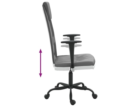 VIDAXL - Chaise de bureau gris tissu en maille et similicuir