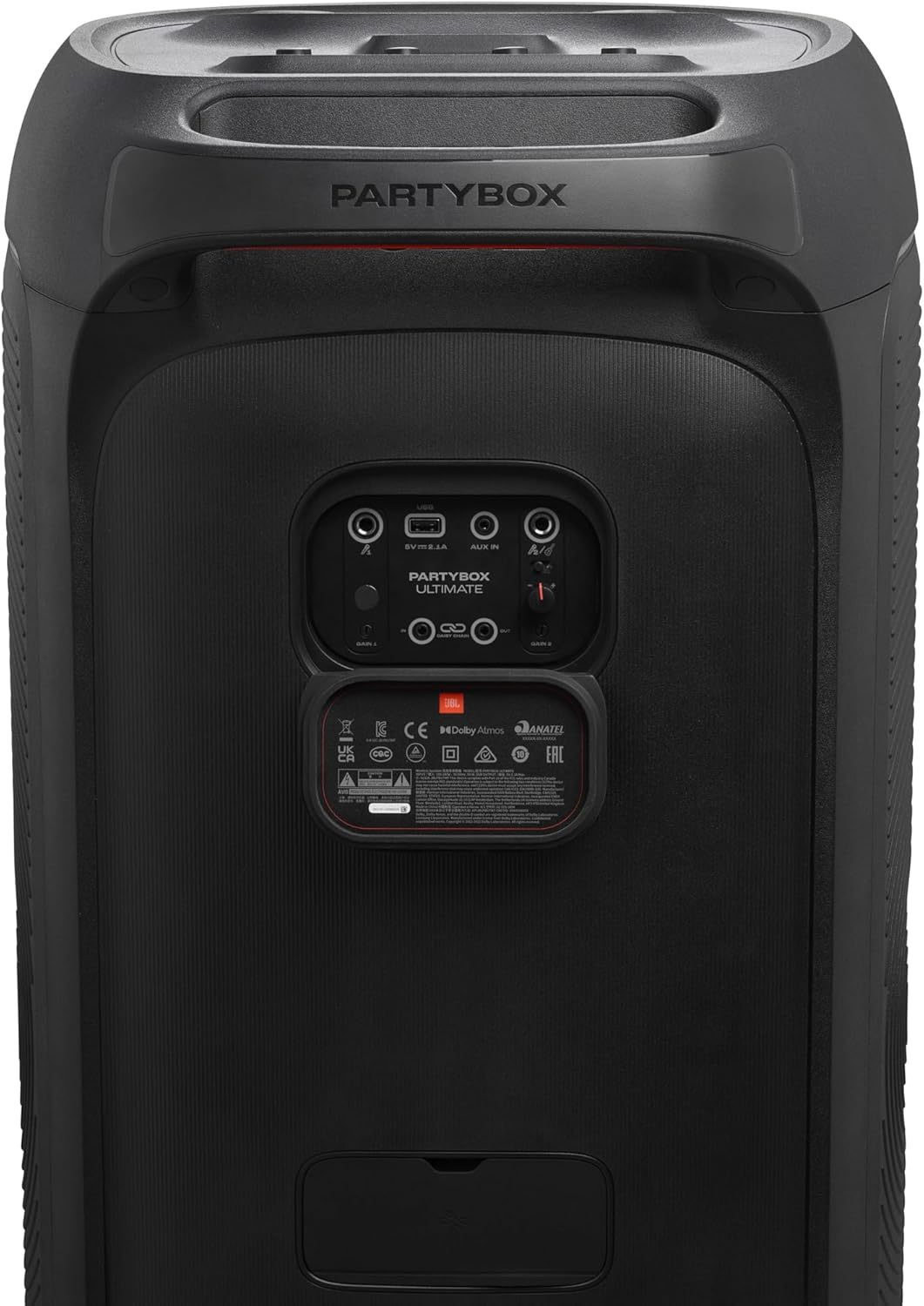 JBL Partybox Stage 120 in Schwarz – Tragbare Bluetooth-Lautsprecher-Box mit JBL Pro Sound, Lichtshow, KI-Sound-Boost und Teleskopgriff – 12 h Laufzeit