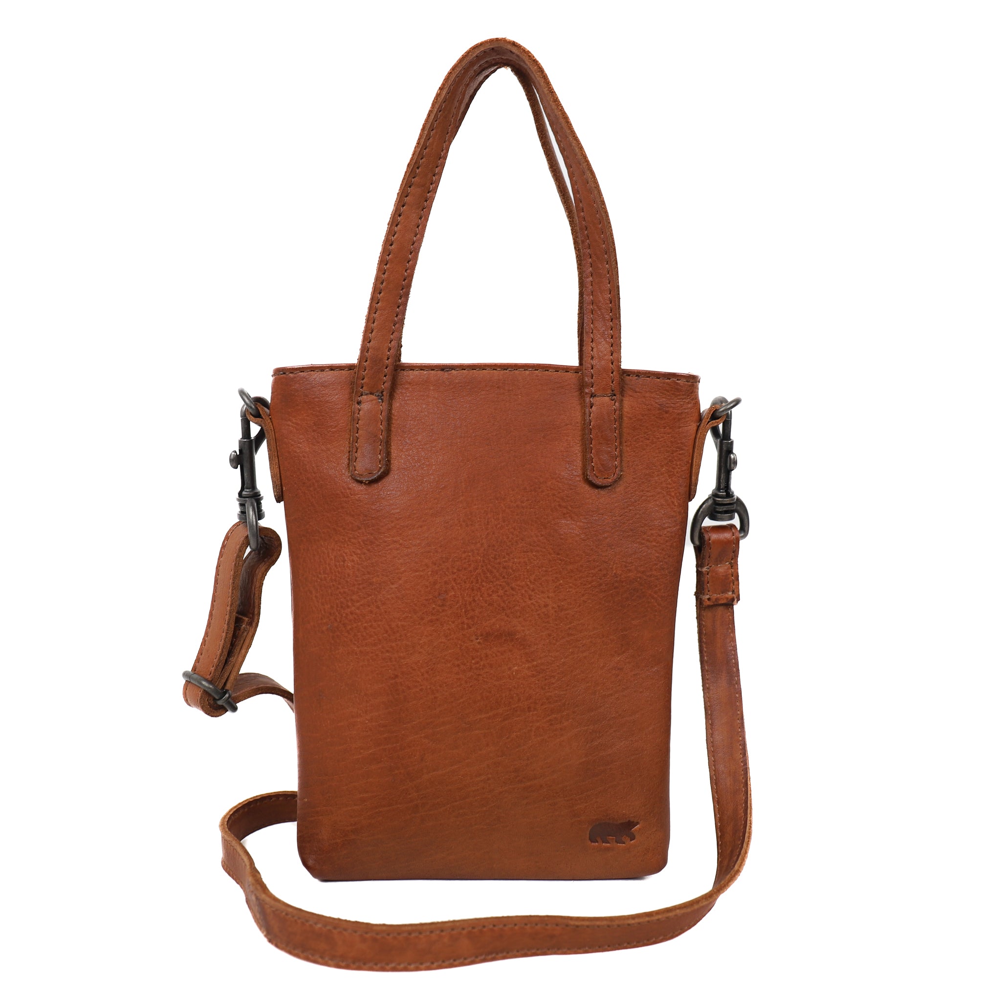 Klein hand-/schoudertasje 'Bella' cognac Cognac