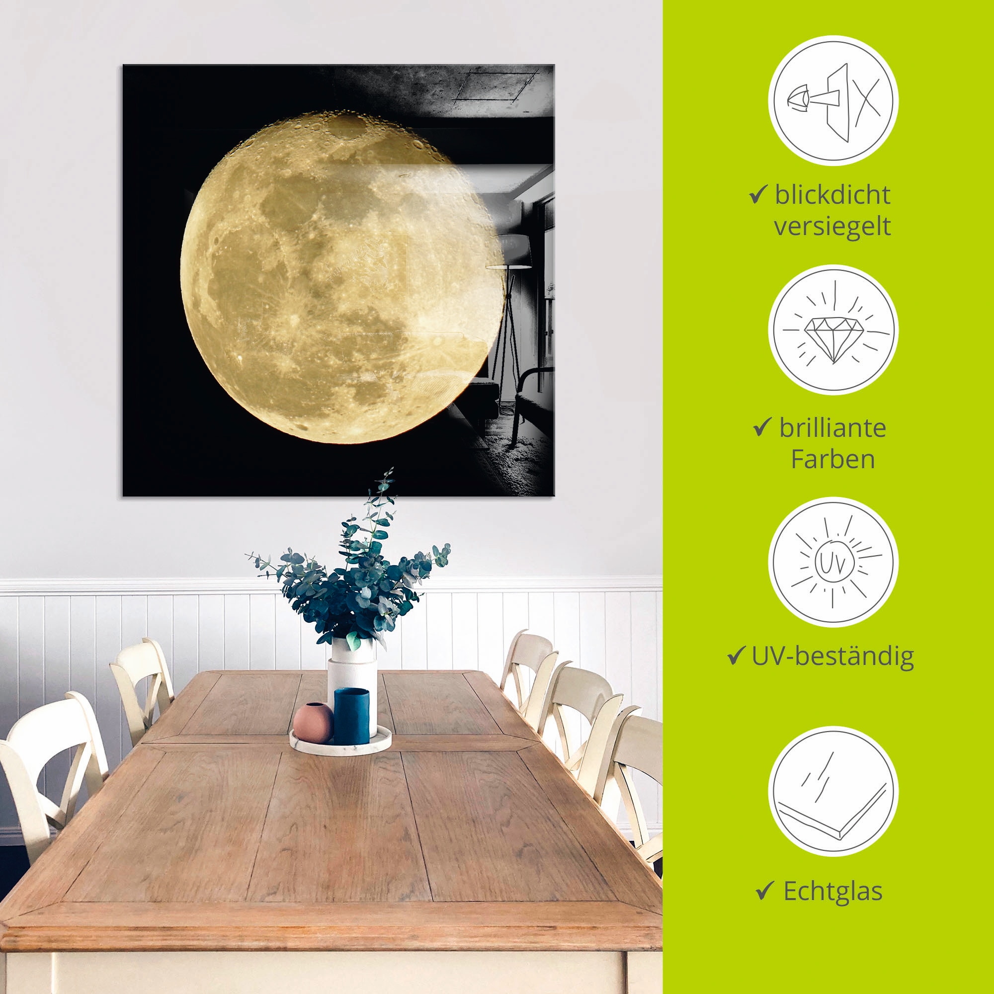 Artland Glasbild »Mond« Weltraum 1 Stk. tlg. in verschiedenen Grössen