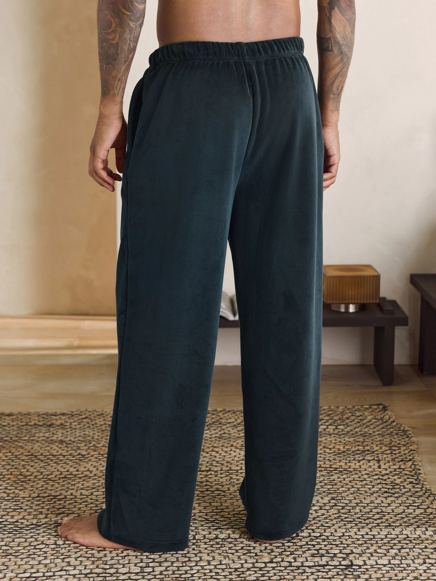 Donkerblauw - Jersey Textured Ribbed Joggers