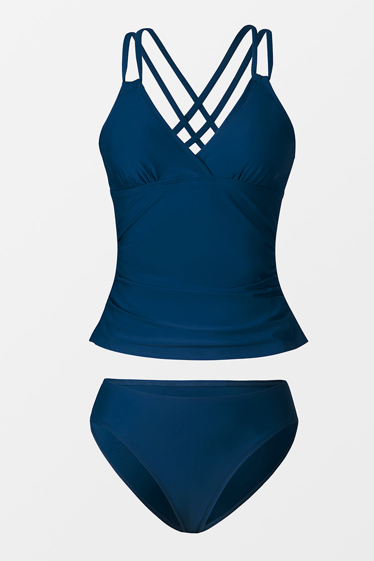 Tankini à col en V et à hipster