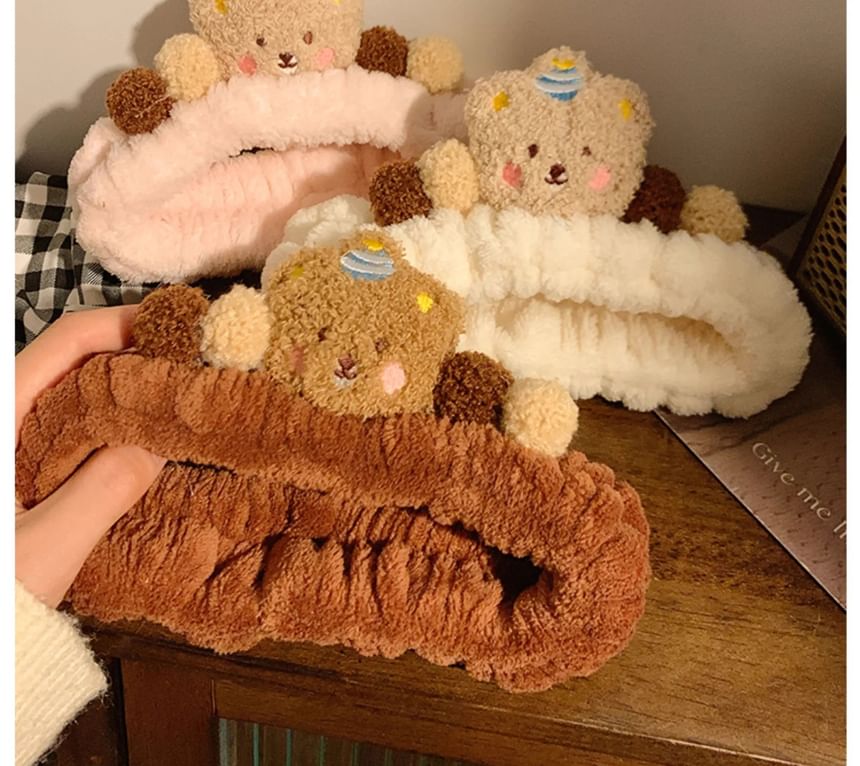 Miumi - Bear Coral Fleece Gezichtsreiniger Hoofdband