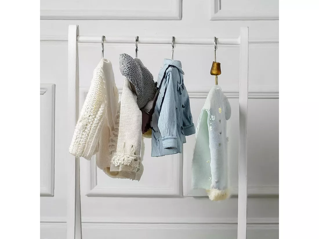WELL HOME - Porte-manteau enfant en bois blanc