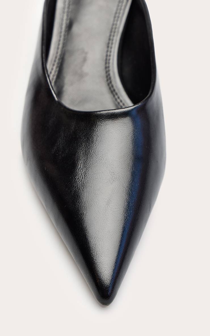 Noir Mules De Cour À Talon Chaton En Synthétiquecuir