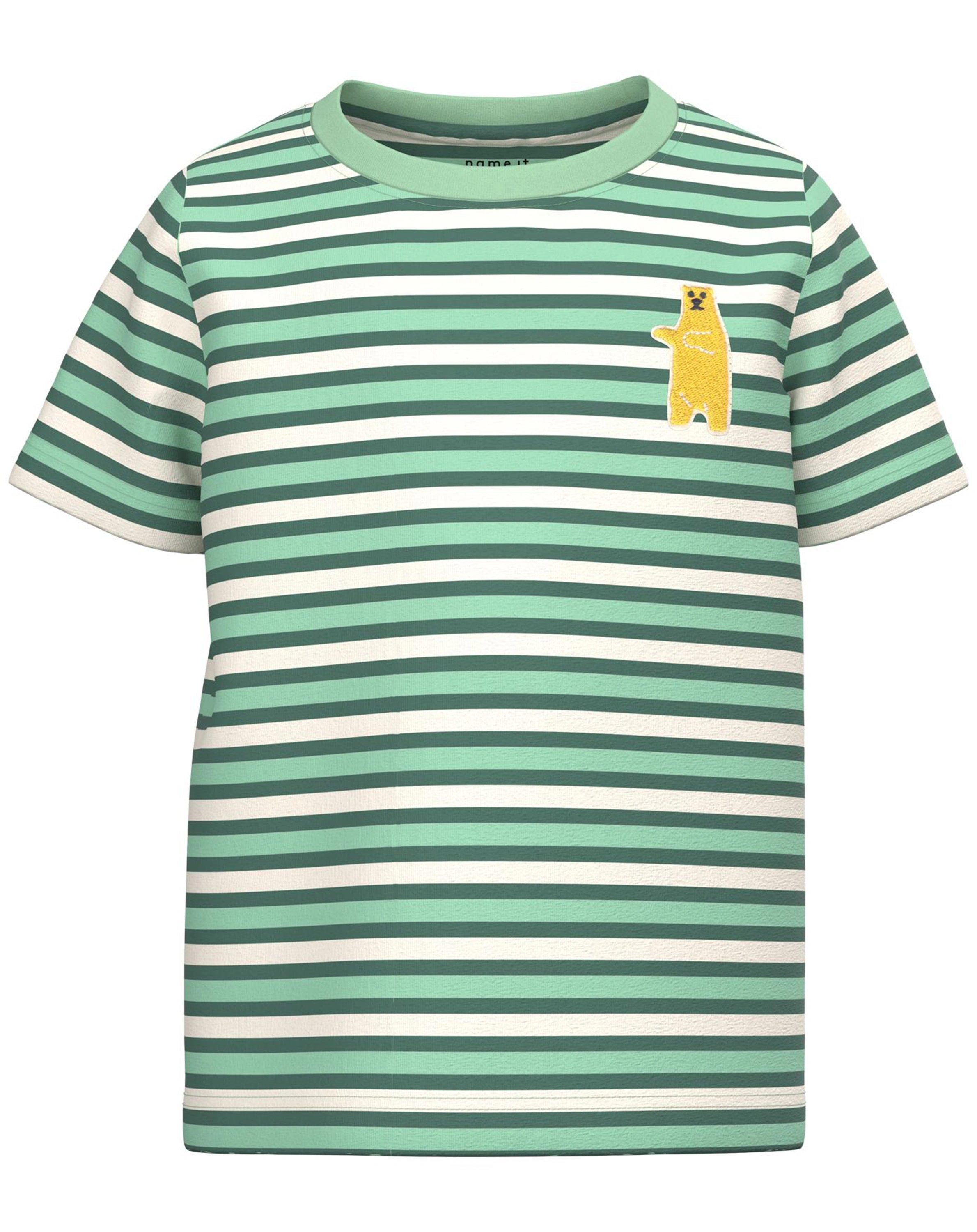 T-Shirt NMMDIK geringelt in hemlock