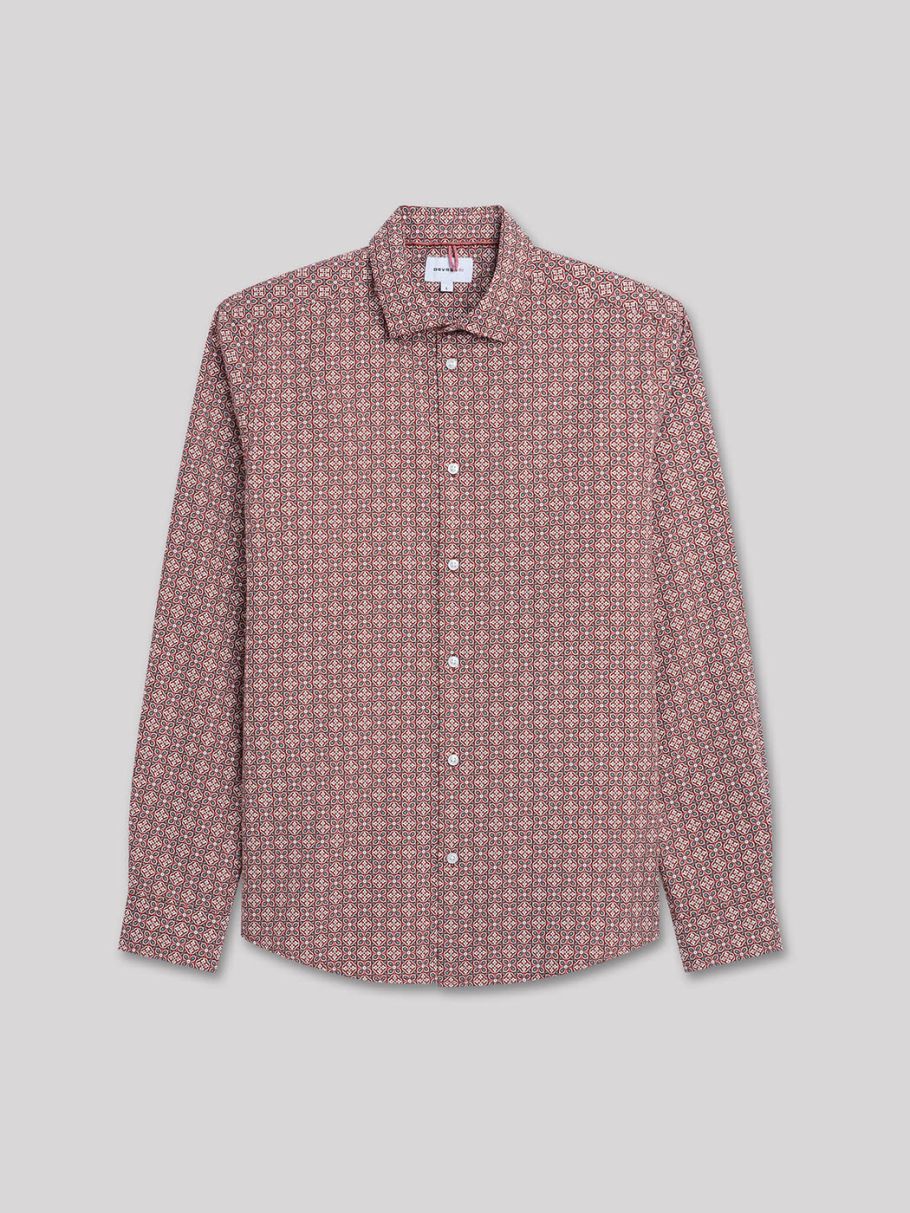 Chemise slim en twill géométrique
