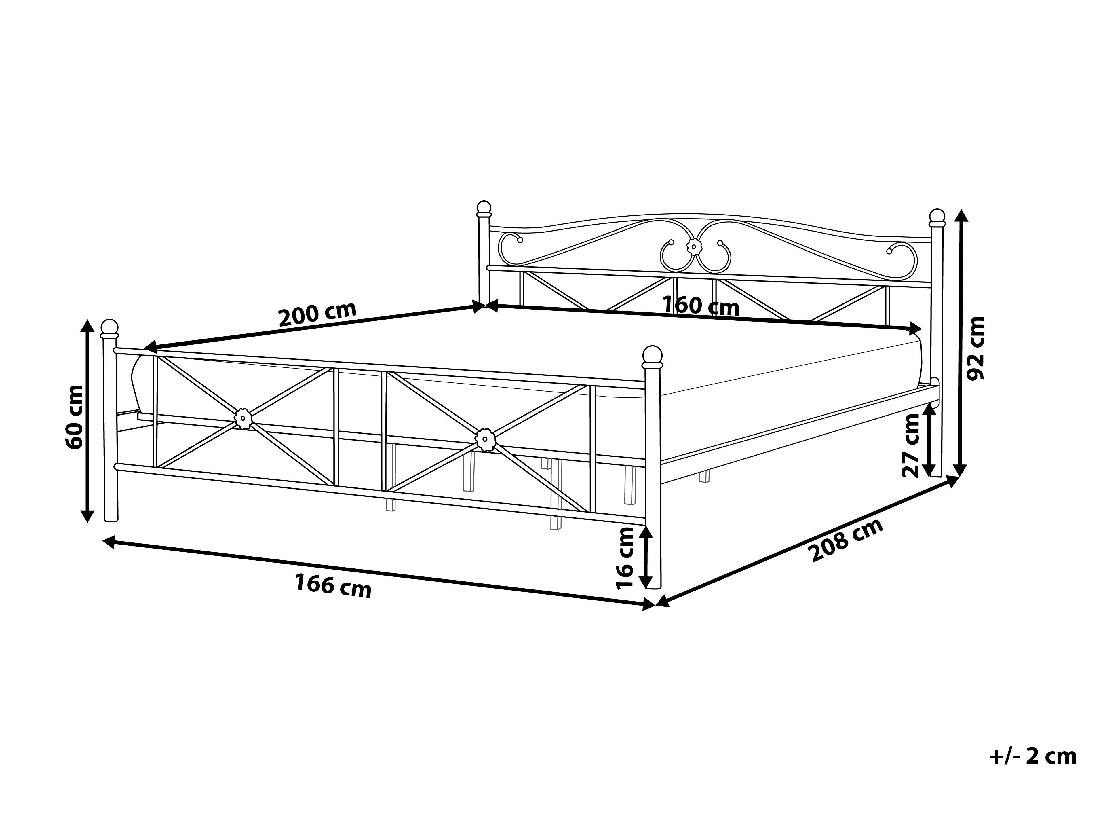 Bed Metaal RODEZ 160 x 200 cm Wit