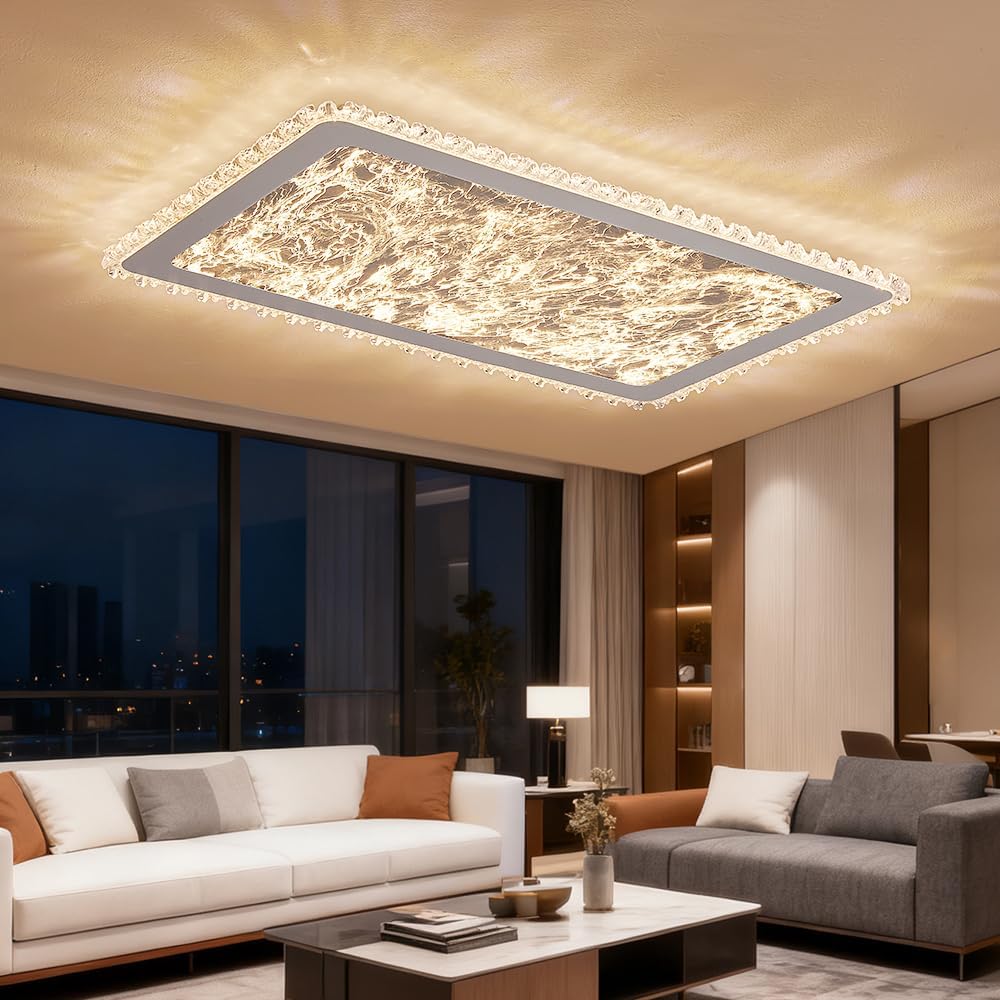 LED Deckenleuchte dimmbar mit Fernbedienung, stufenlos 3000–7000 K, energiesparend & langlebig, modernes Design in Schwarz oder Weiß, ideal für Wohnzimmer, Schlafzimmer & Küche (253-CFX-WH)