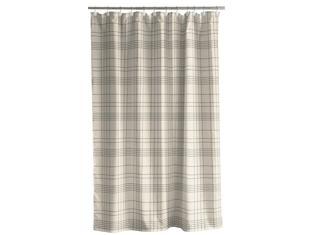 Södahl  Tartan badeforhæng, Offwhite - 180 x 200 cm.